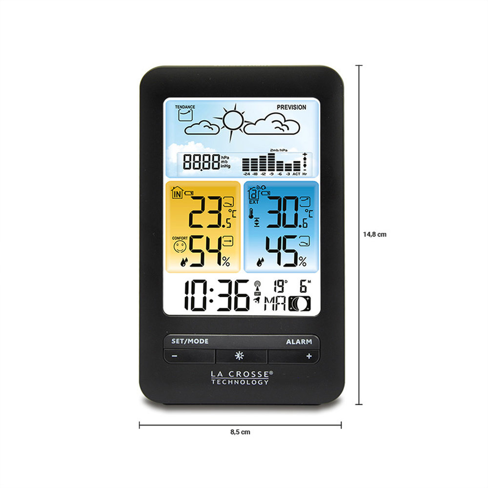 WS6212 La Crosse Colour Weather Station with Barometric Pressure & Moon Phases - WS6212